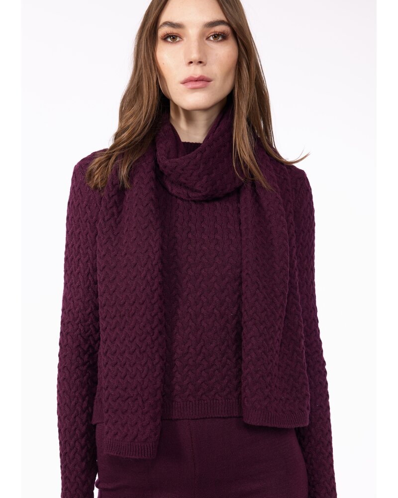 PISTACHE Braided Knit Crop Sweater