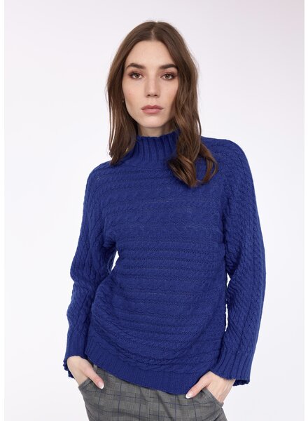 PISTACHE Funnel Neck Cable Knit Sweater