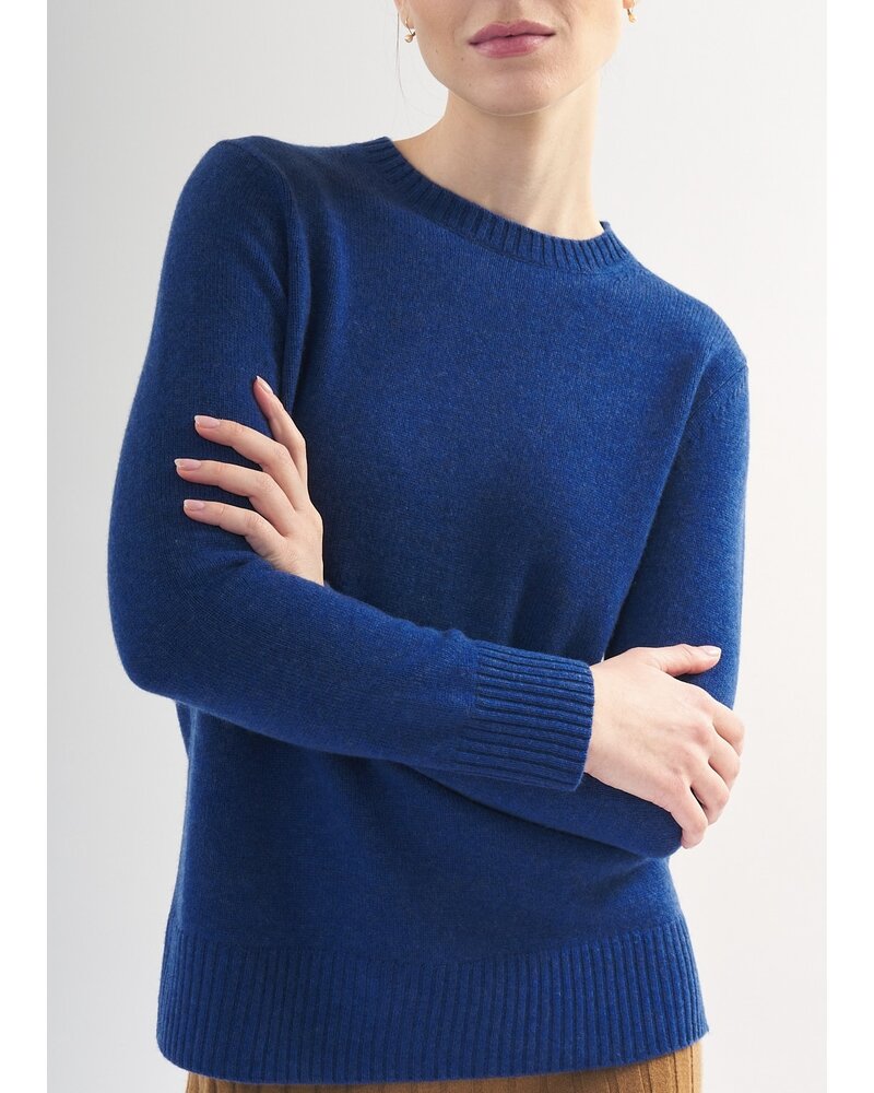 CASHMERE CLOUDS Ribbed Crewneck Cashmere Sweater