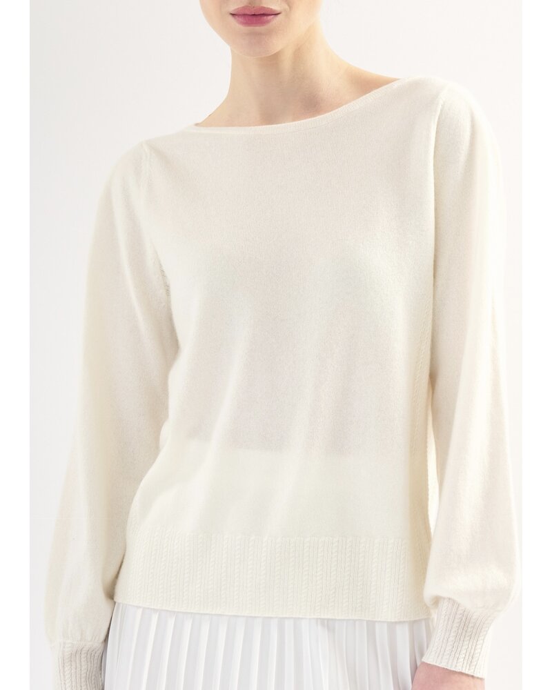 CASHMERE CLOUDS Puff Sleeve Cashmere Sweater