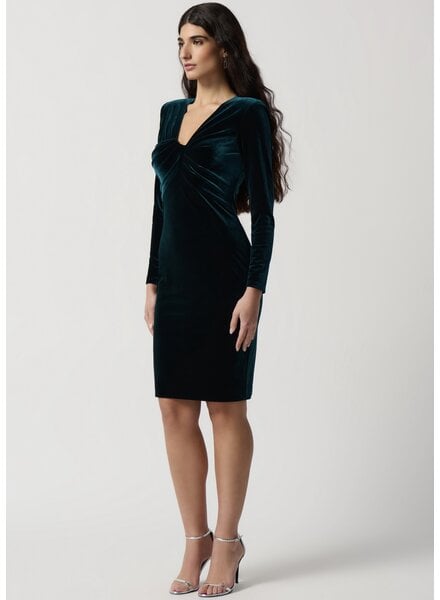 JOSEPH RIBKOFF Velvet Sheath Dress w/Bodice Detail