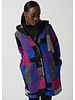 JOSEPH RIBKOFF Multicolour Geometric Hooded Coat