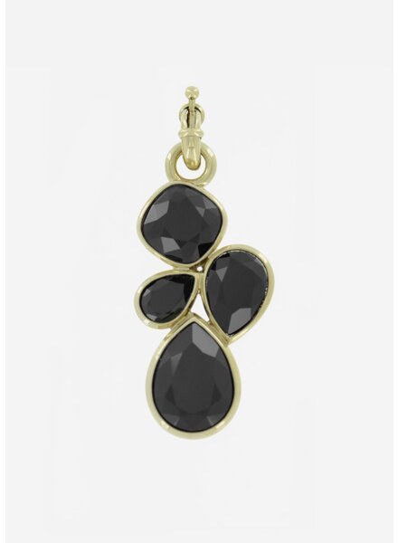 MYKA DESIGNS ALI Gold & Jet Crystal Cluster Pendant