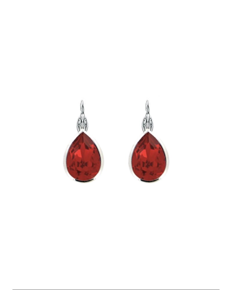 MYKA DESIGNS NINA Rhodium/Crystal Teardrop Euroback Earring