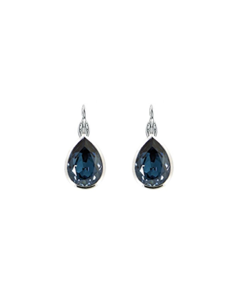 MYKA DESIGNS NINA Rhodium/Crystal Teardrop Euroback Earring