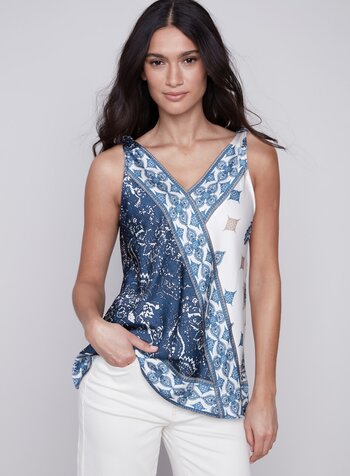 Charlie B - Linen Sleeveless Blouse