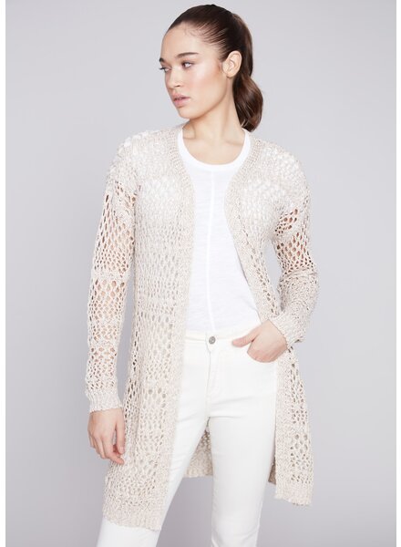 CHARLIE B Crochet Long Cardigan