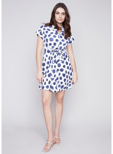 CHARLIE B Short Sleeve Buttoned Dress