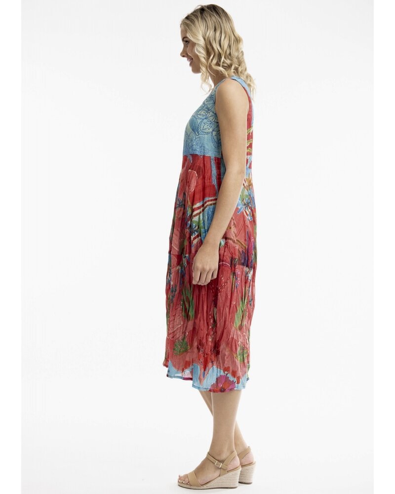 ORIENTIQUE Printed Cotton Bubble Dress