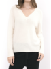 CASHMERE CLOUDS V-Neck Cashmere Sweater w/Rib Cuff Detailing