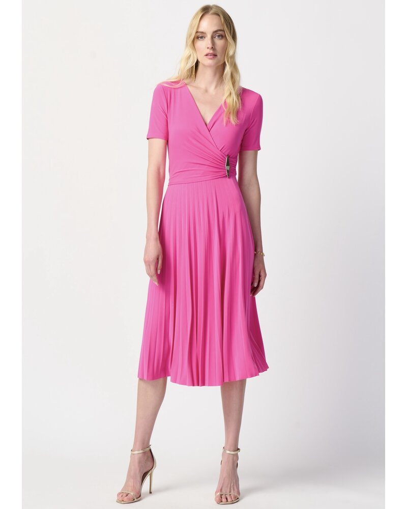 JOSEPH RIBKOFF Wrap Front Pleated Dress