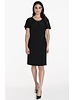 FRANK LYMAN DESIGNS Flutter Sleeve Round Neck Dress w/Gold Neck Detail