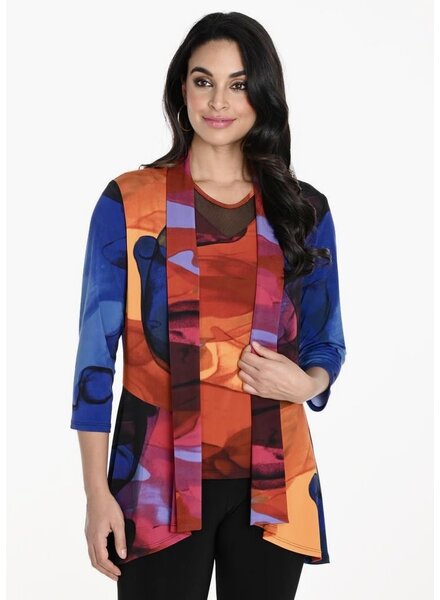 FRANK LYMAN DESIGNS Print Knit Cardigan