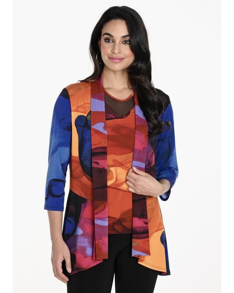 FRANK LYMAN DESIGNS Print Knit Cardigan