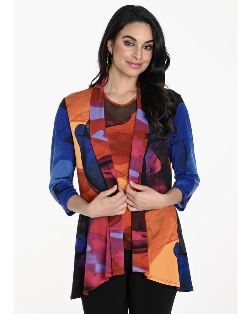 FRANK LYMAN DESIGNS Print Knit Cardigan