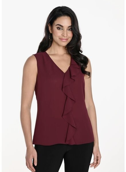 FRANK LYMAN DESIGNS Frill V-Neck Top