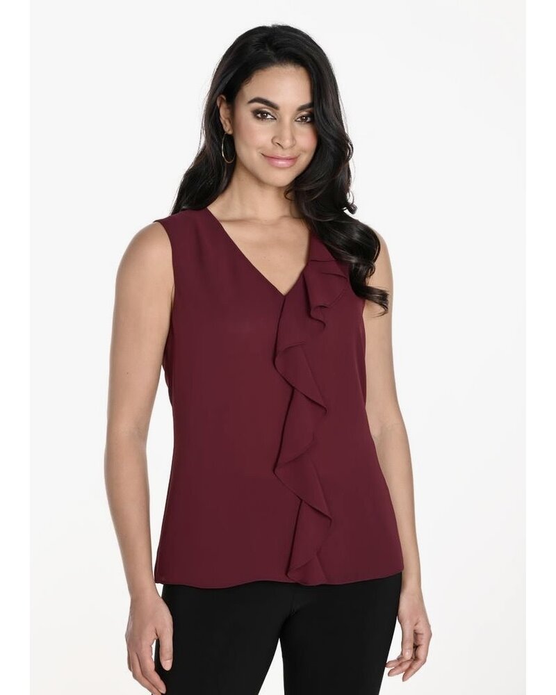 FRANK LYMAN DESIGNS Frill V-Neck Top