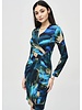 JOSEPH RIBKOFF Abstract Print Wrap Dress