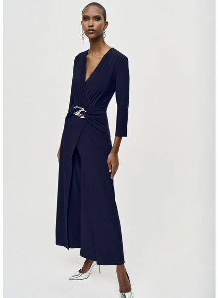JOSEPH RIBKOFF Silky Knit Wrap Jumpsuit