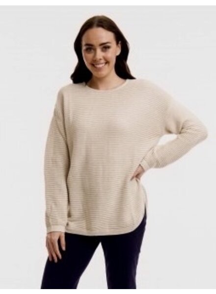 ORIENTIQUE Ribbed Knit Sweater