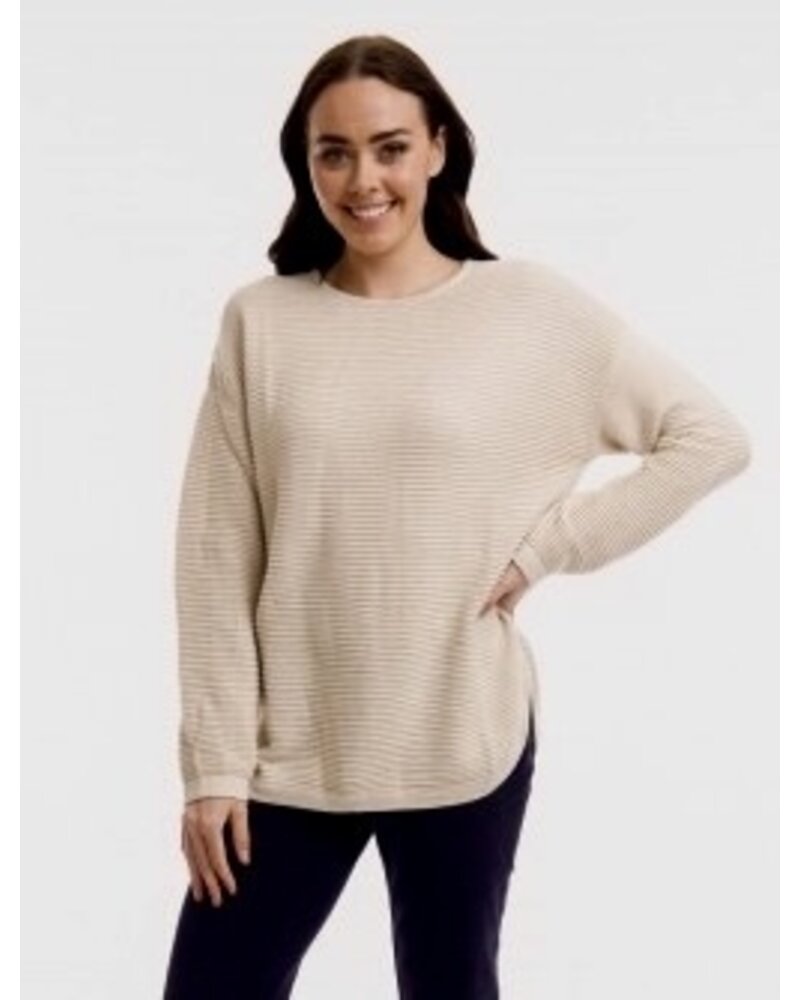 ORIENTIQUE Ribbed Knit Sweater