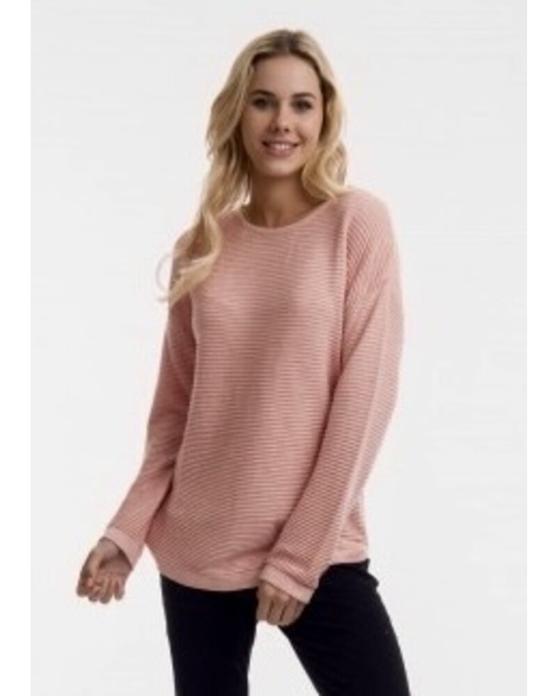 ORIENTIQUE Ribbed Knit Sweater