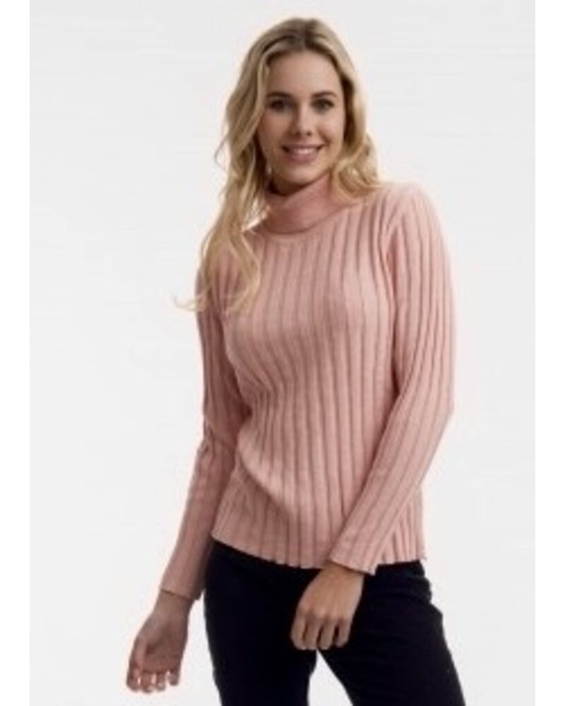 ORIENTIQUE Ribbed Turtleneck Sweater
