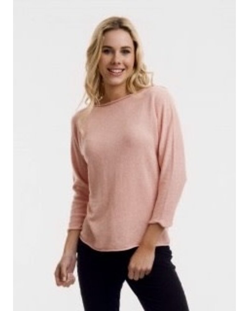 ORIENTIQUE Long Sleeve Boatneck Sweater