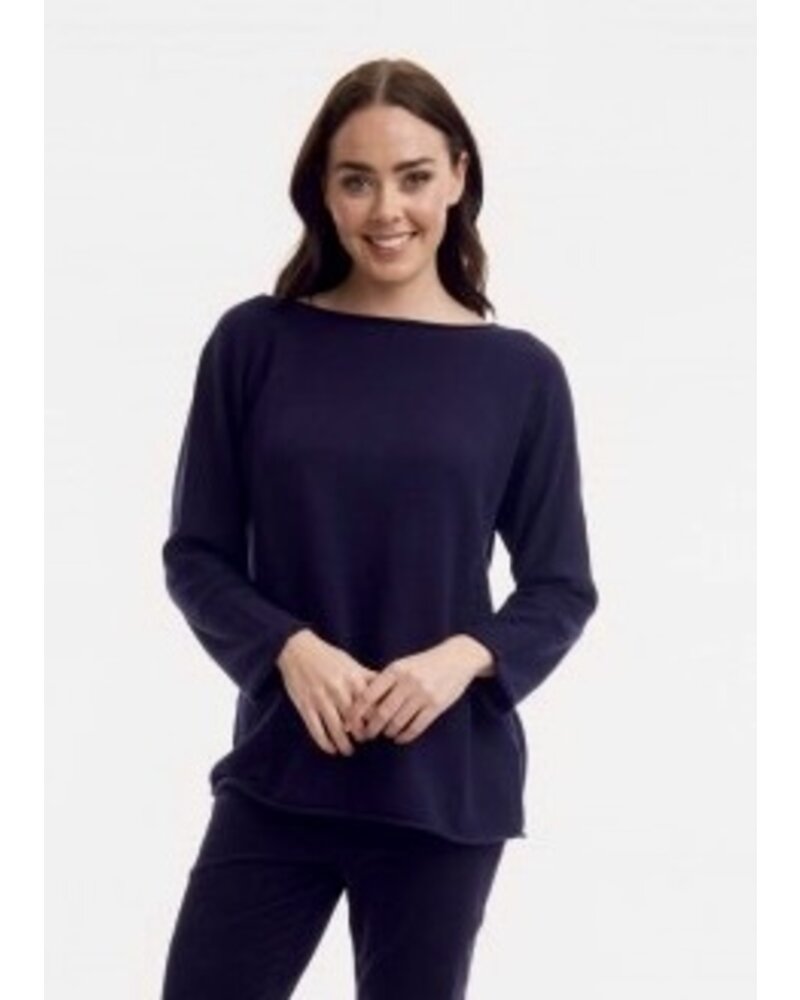 ORIENTIQUE Long Sleeve Boatneck Sweater