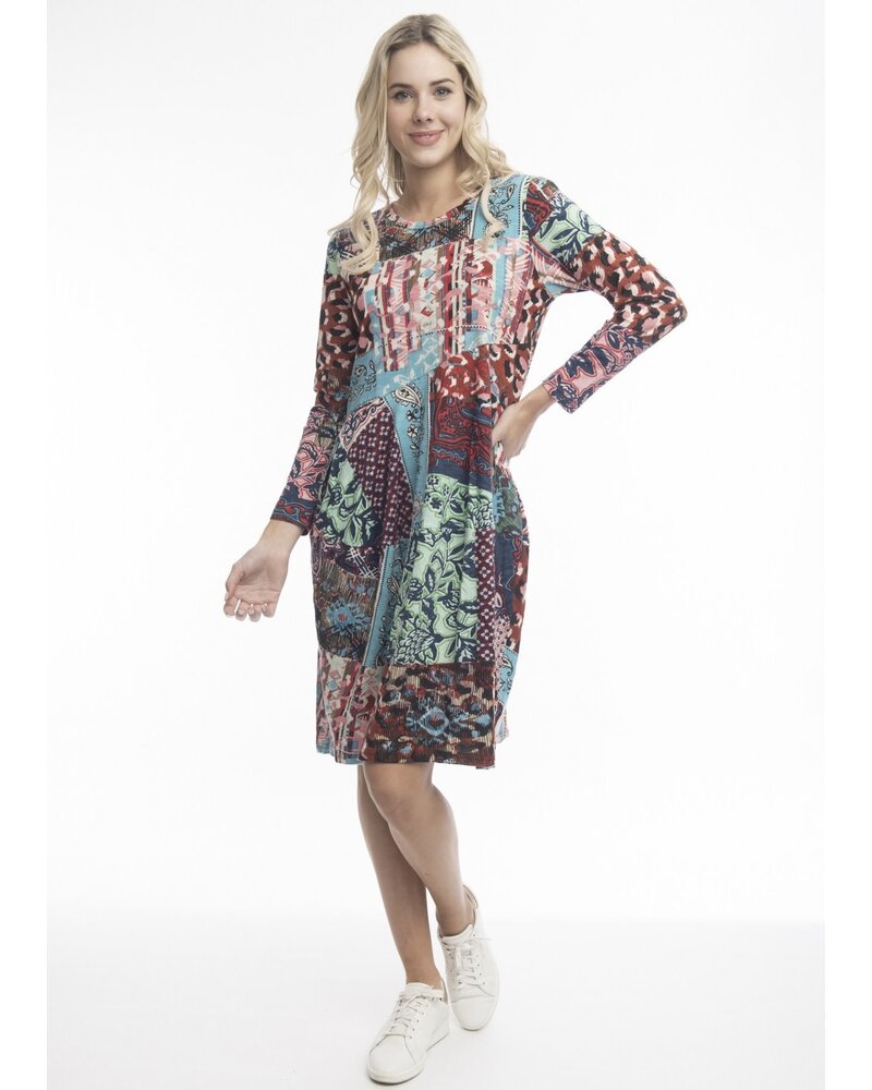 ORIENTIQUE Printed Bubble Dress