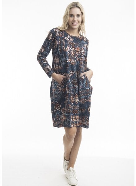ORIENTIQUE Strauss Print Bubble Dress