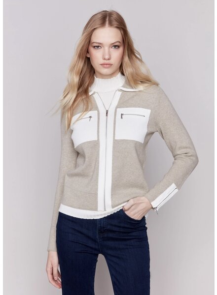 CHARLIE B Gutsy Knit Zip Jacket