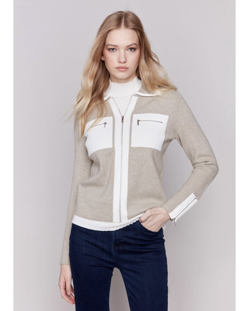 CHARLIE B Gutsy Knit Zip Jacket