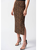 JOSEPH RIBKOFF Leopard Print Straight Skirt w/Side Slit