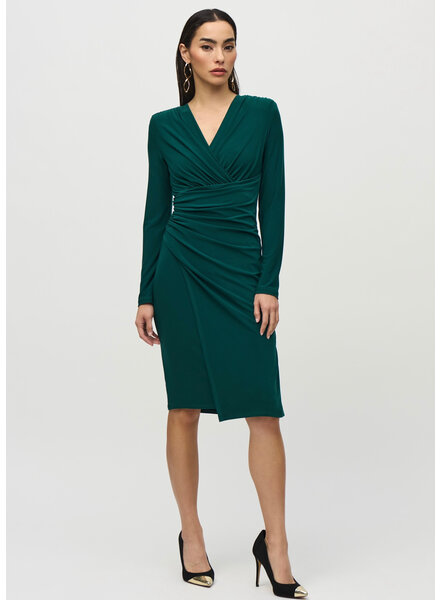 JOSEPH RIBKOFF Silky Knit V-Neck Wrap Dress