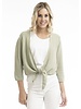 ORIENTIQUE Flat Knit Tie Front Sweater
