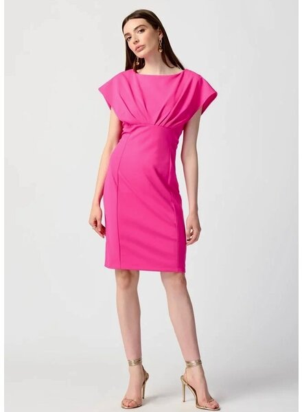 JOSEPH RIBKOFF Scuba Crepe Dress W/Pleated Detail
