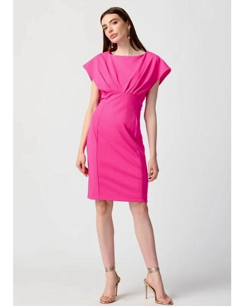 JOSEPH RIBKOFF Scuba Crepe Dress W/Pleated Detail
