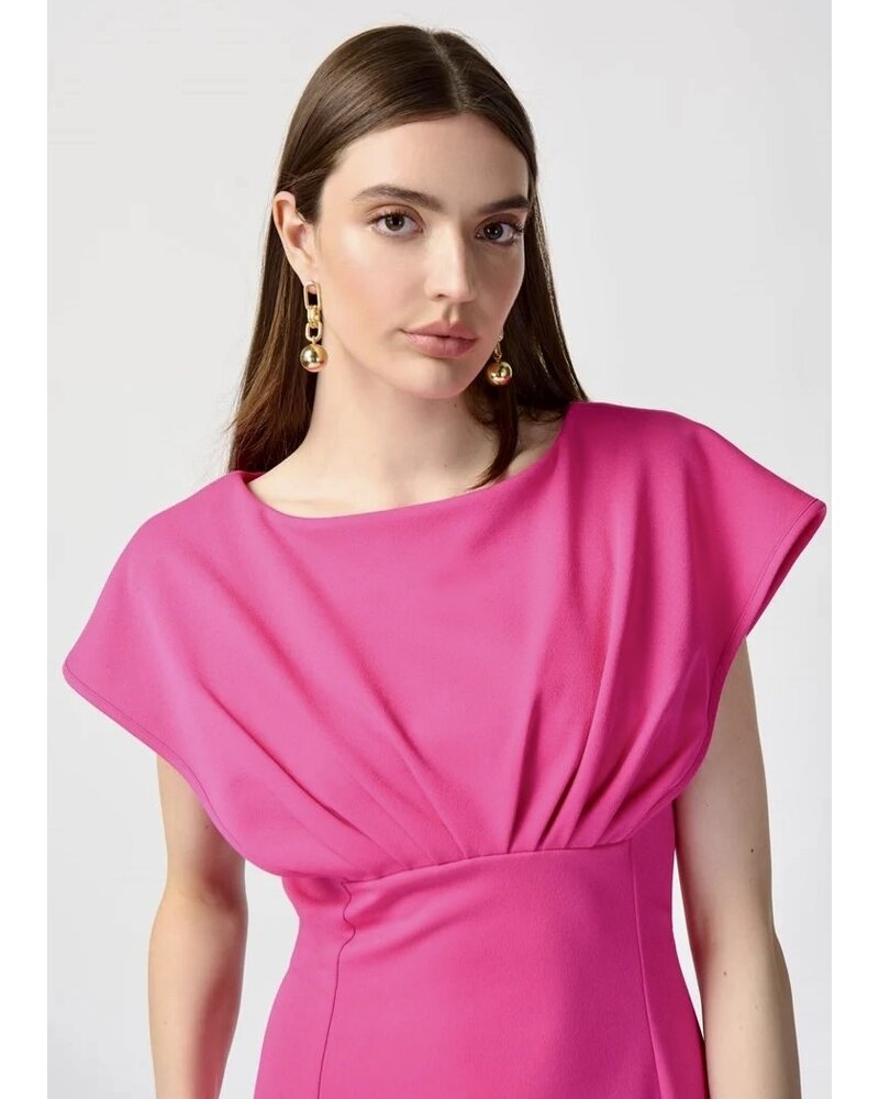 JOSEPH RIBKOFF Scuba Crepe Dress W/Pleated Detail