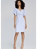 JOSEPH RIBKOFF Pearl Bodice Wrap Front Dress