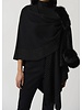 JOSEPH RIBKOFF Stud Detail Pom Pom Wrap w/Faux Fur Trim
