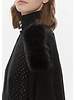 JOSEPH RIBKOFF Stud Detail Pom Pom Wrap w/Faux Fur Trim