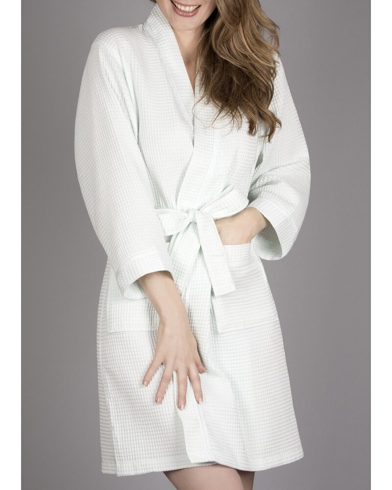KAYANNA Waffle Weave Kimono 38" Spa Robe