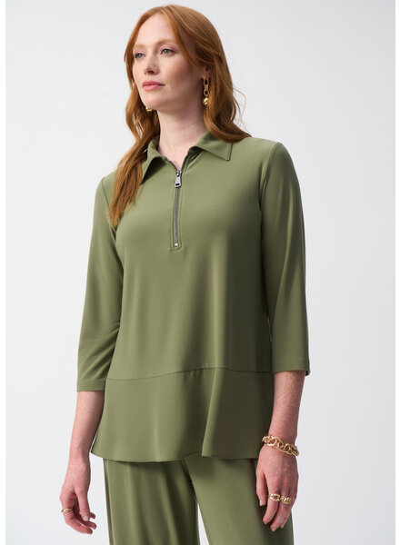 JOSEPH RIBKOFF Silky Knit And Georgette Straight Tunic