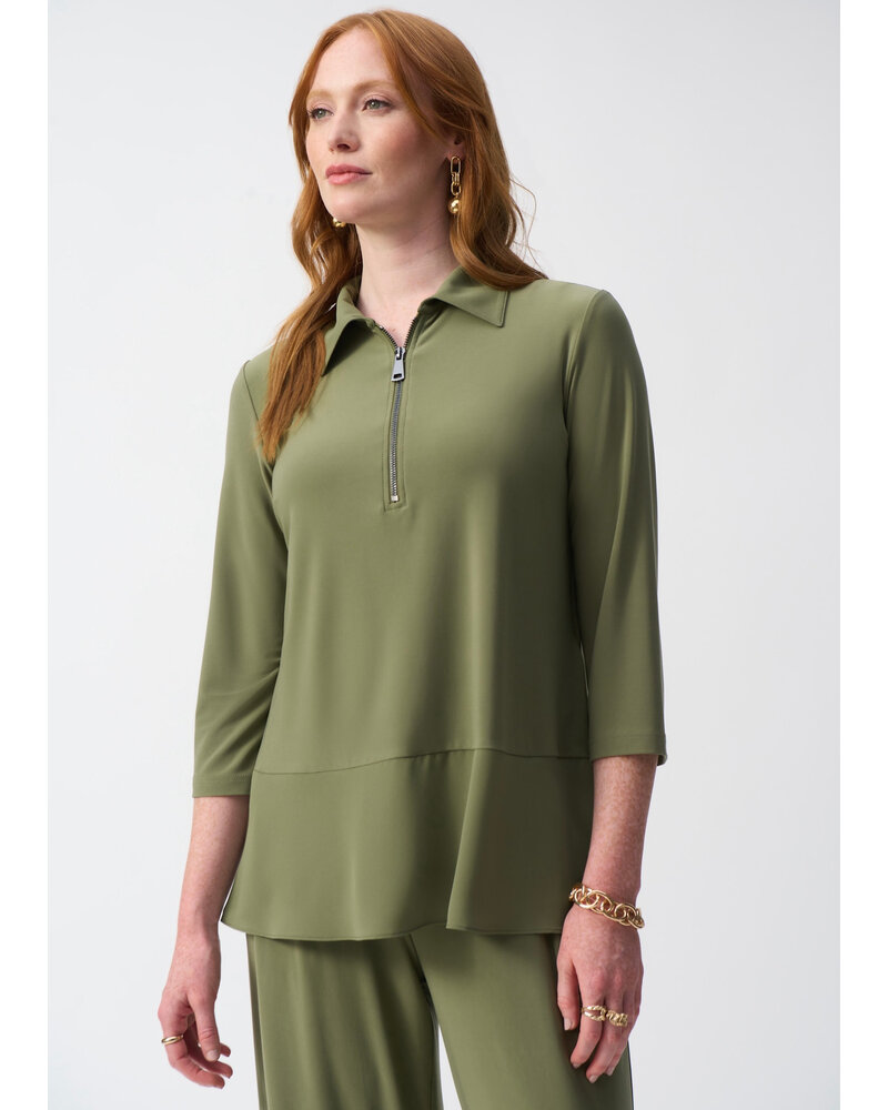 JOSEPH RIBKOFF Silky Knit And Georgette Straight Tunic