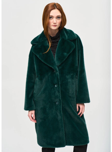 JOSEPH RIBKOFF Faux Fur Straight Coat
