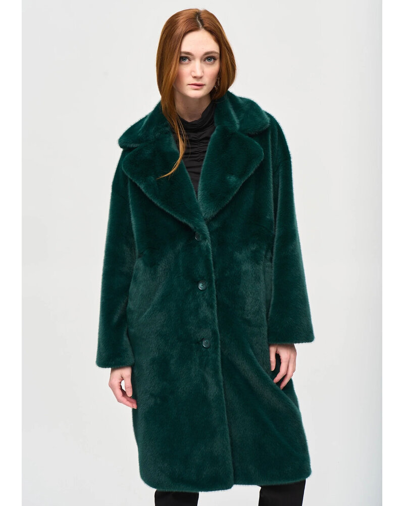 JOSEPH RIBKOFF Faux Fur Straight Coat
