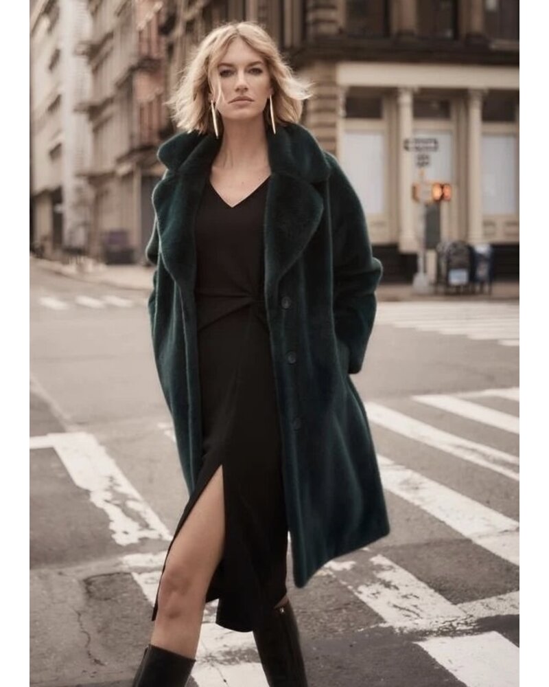 JOSEPH RIBKOFF Faux Fur Straight Coat