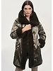 JOSEPH RIBKOFF Reversible Metallic/Faux Fur Coat