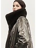 JOSEPH RIBKOFF Reversible Metallic/Faux Fur Coat